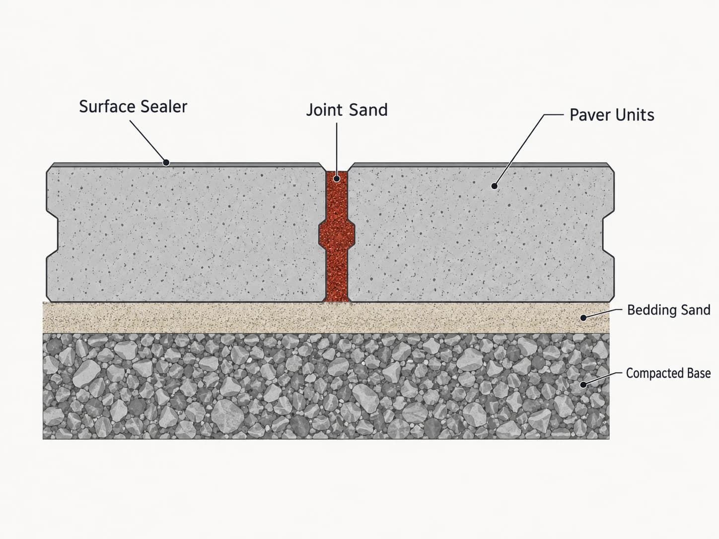 Joint sand cross-section diagram, shown as a labelled editorial diagram