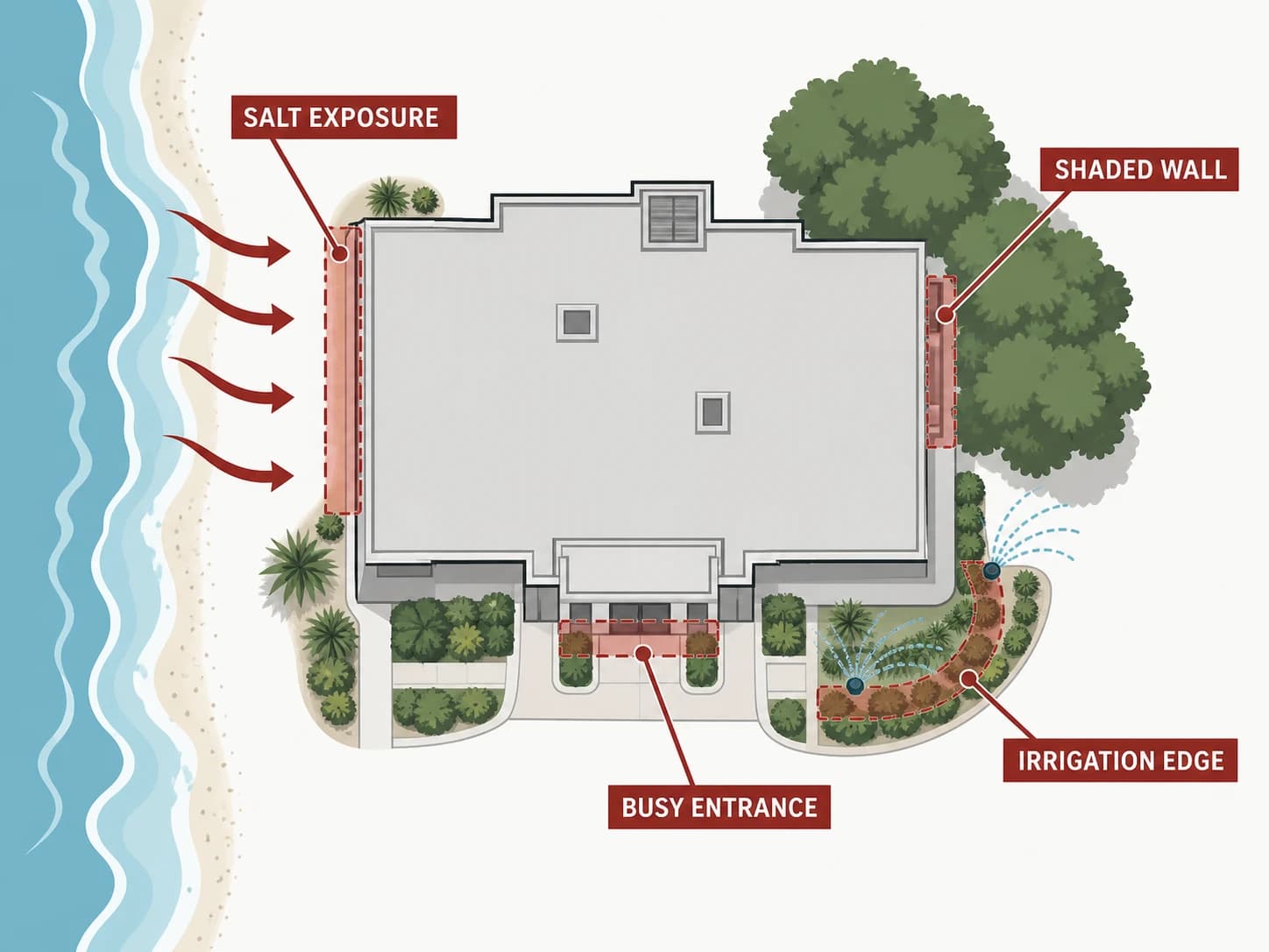 Exposure map diagram, shown as a labelled editorial diagram