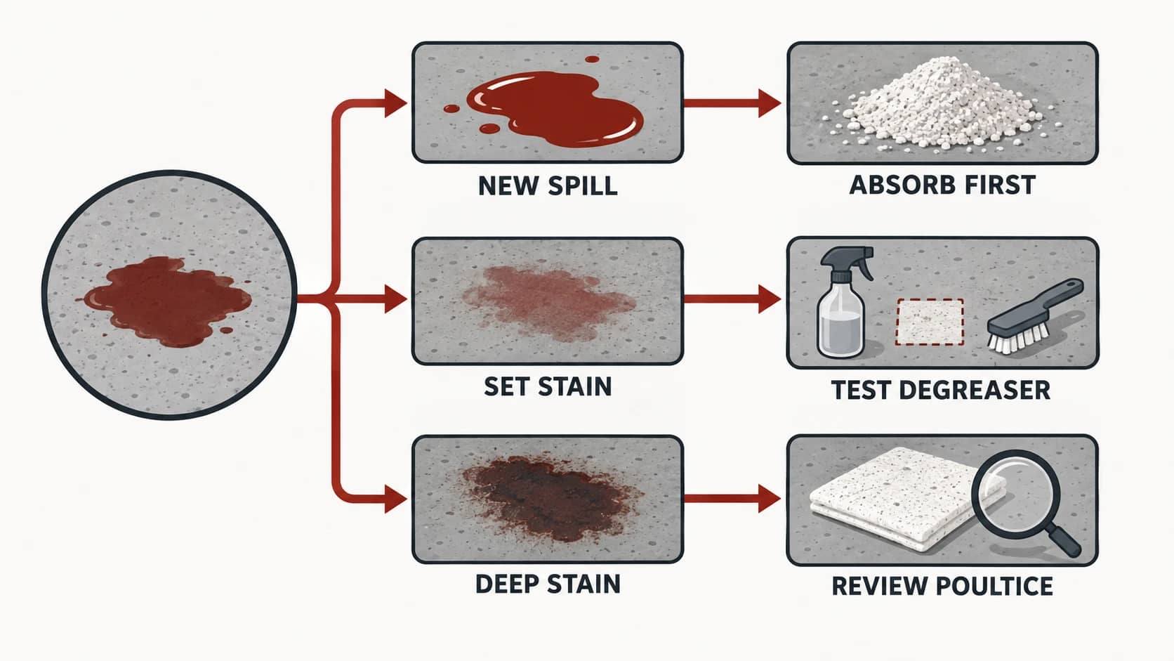 Stain age treatment decision tree