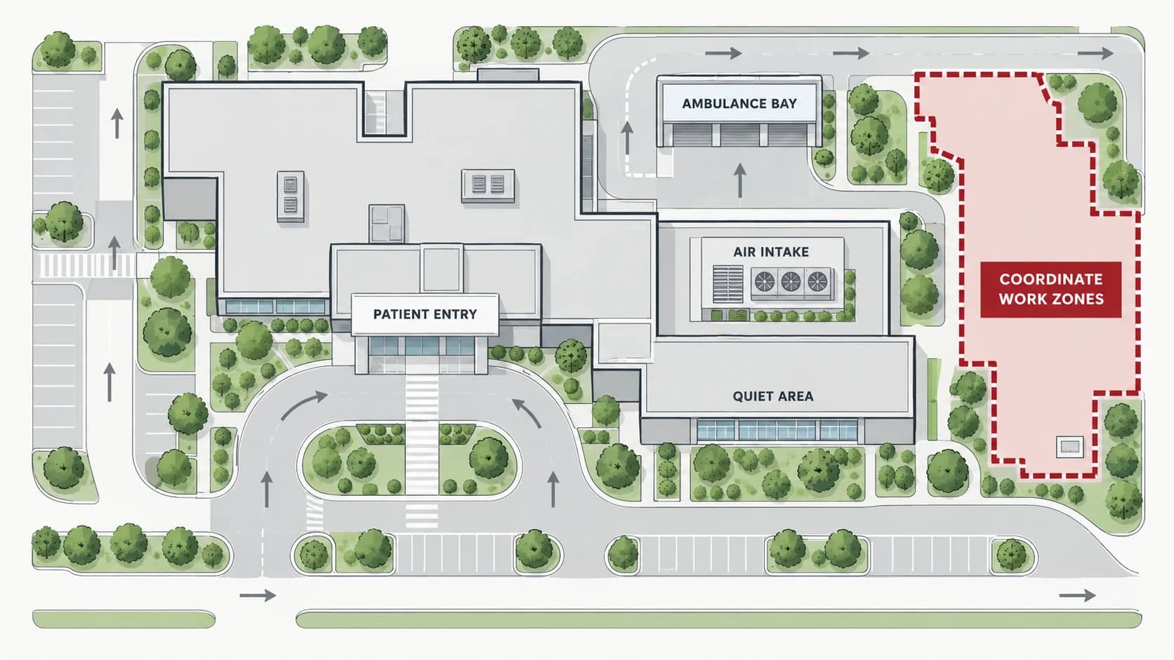 Campus zone map with constraints