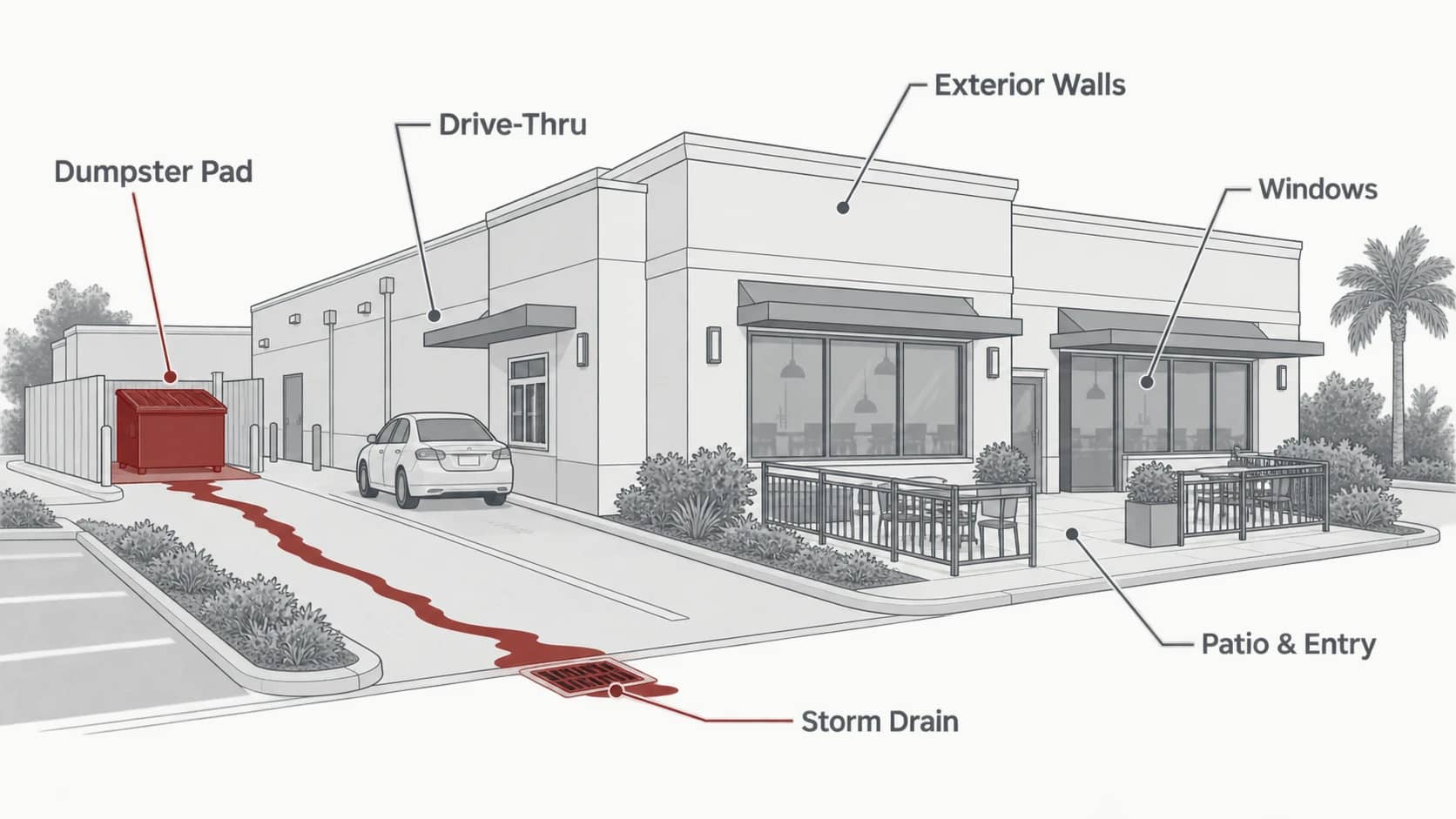 Restaurant exterior zone map