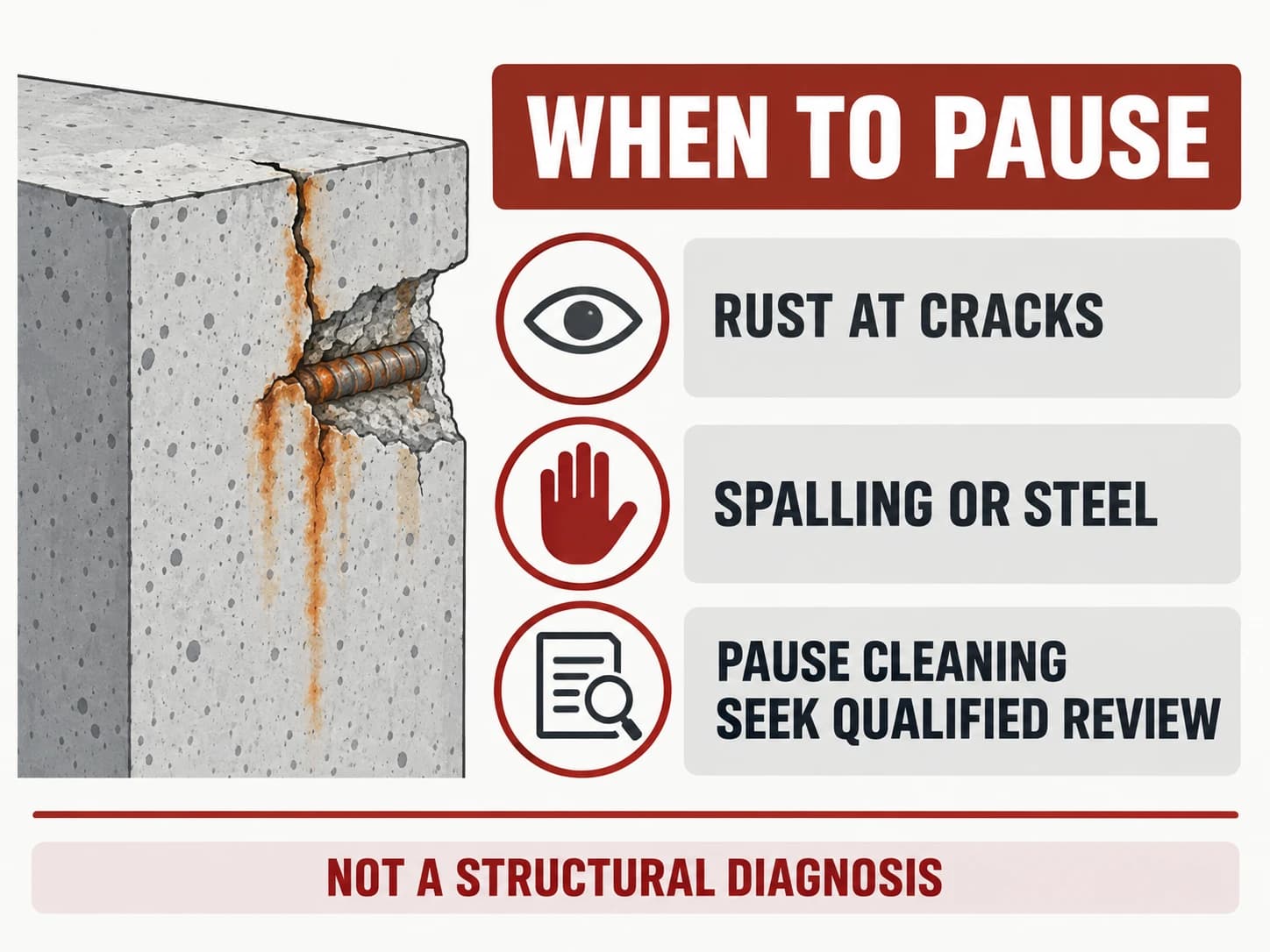 Rebar corrosion warning-sign card