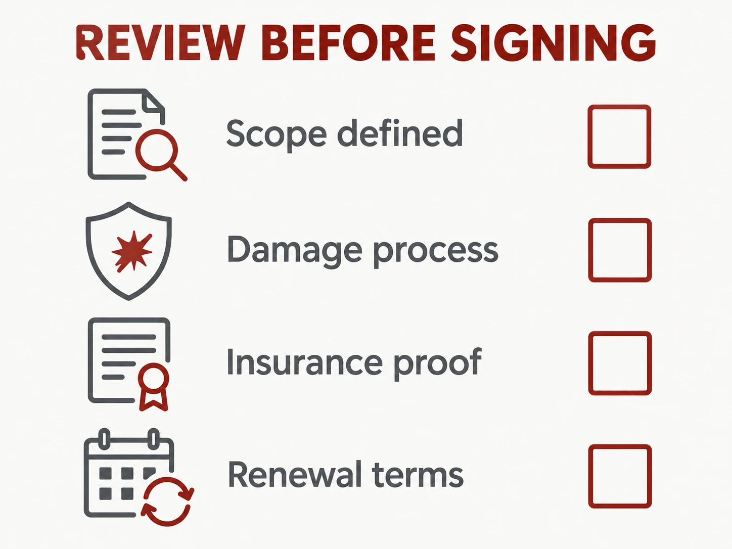 Strike-list checklist, shown as a labelled editorial diagram