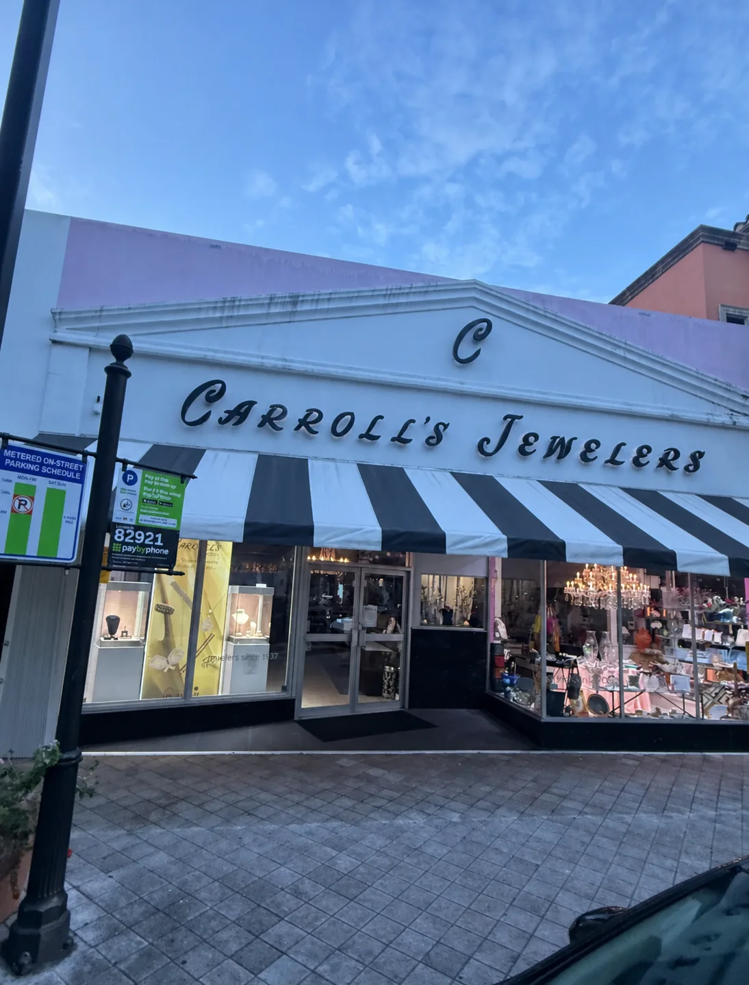 South Florida storefront and pedestrian paver area
